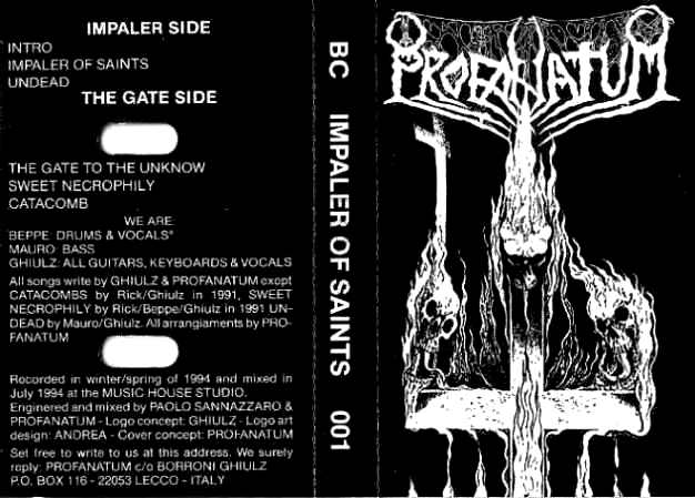 Profanatum - Impaler of Saints DEMO CASSETTE