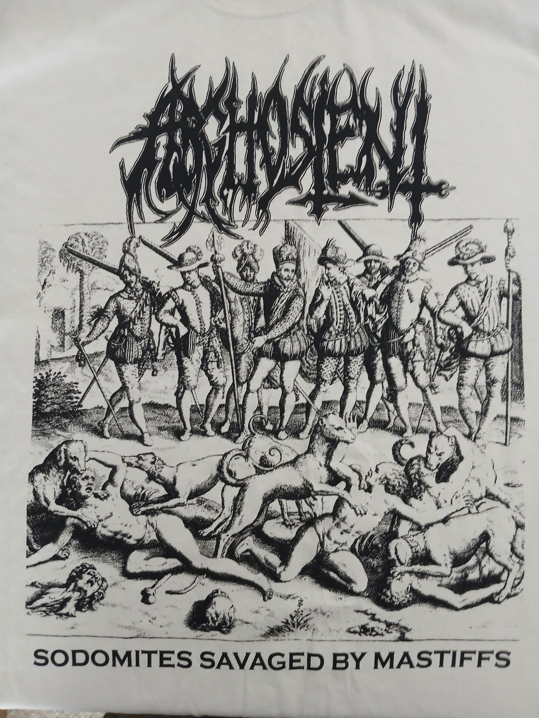 Arghoslent - Sodomites Savaged By Mastiffs One-sided White T-shirt