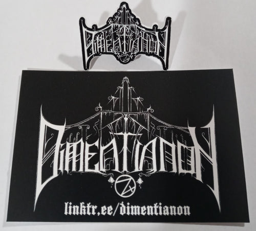 Dimentianon - Metal Pin + Sticker