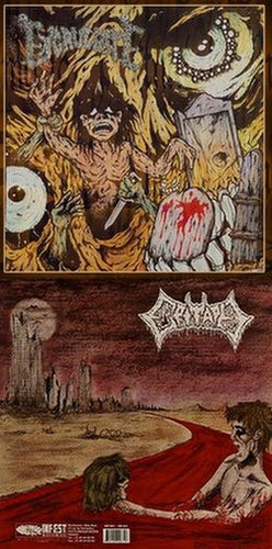 Excruciate / Epitaph - Hymns of Mortality / Disorientation Official split BLACK & RED LP