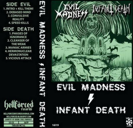 Evil Madness / Infant Death - S/T split Cassette